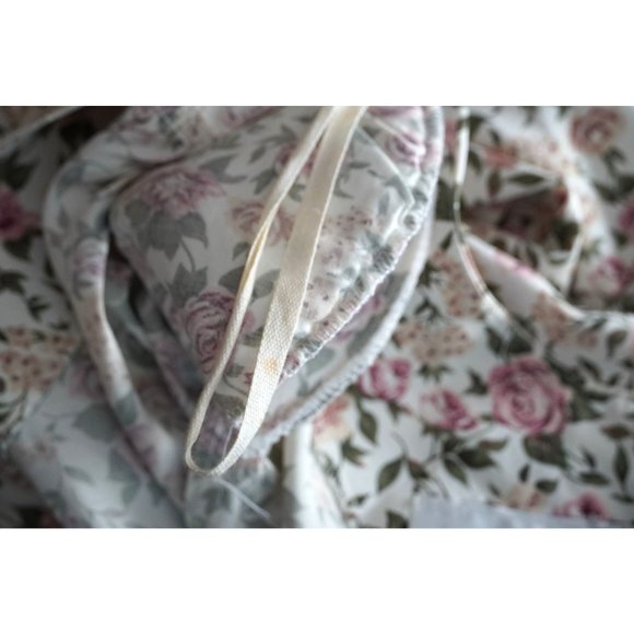 Vintage Paquette Too! Floral Dress with Rosette and Lace Collar Garden Cottage T - Picture 12 of 14